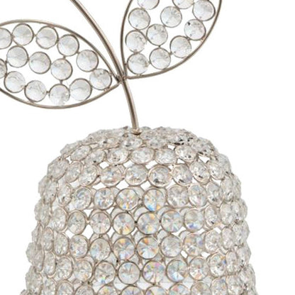 18" Silver Faux Crystal and Silver Decorative Pear Tabletop Sculpture HomeRoots