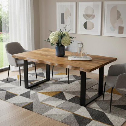 63" Brown And Black Solid Wood Sled Base Dining Table HomeRoots