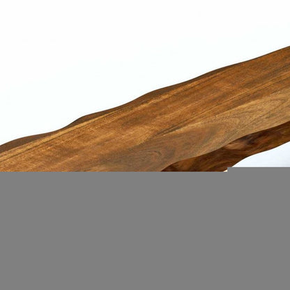 68" Brown and Black Live Edge Solid Wood Dining Bench HomeRoots