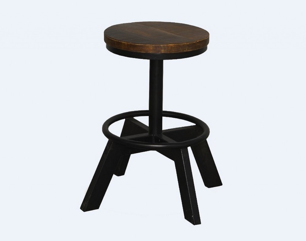 22" Brown And Black Solid Wood And Iron Backless Bar Chair HomeRoots