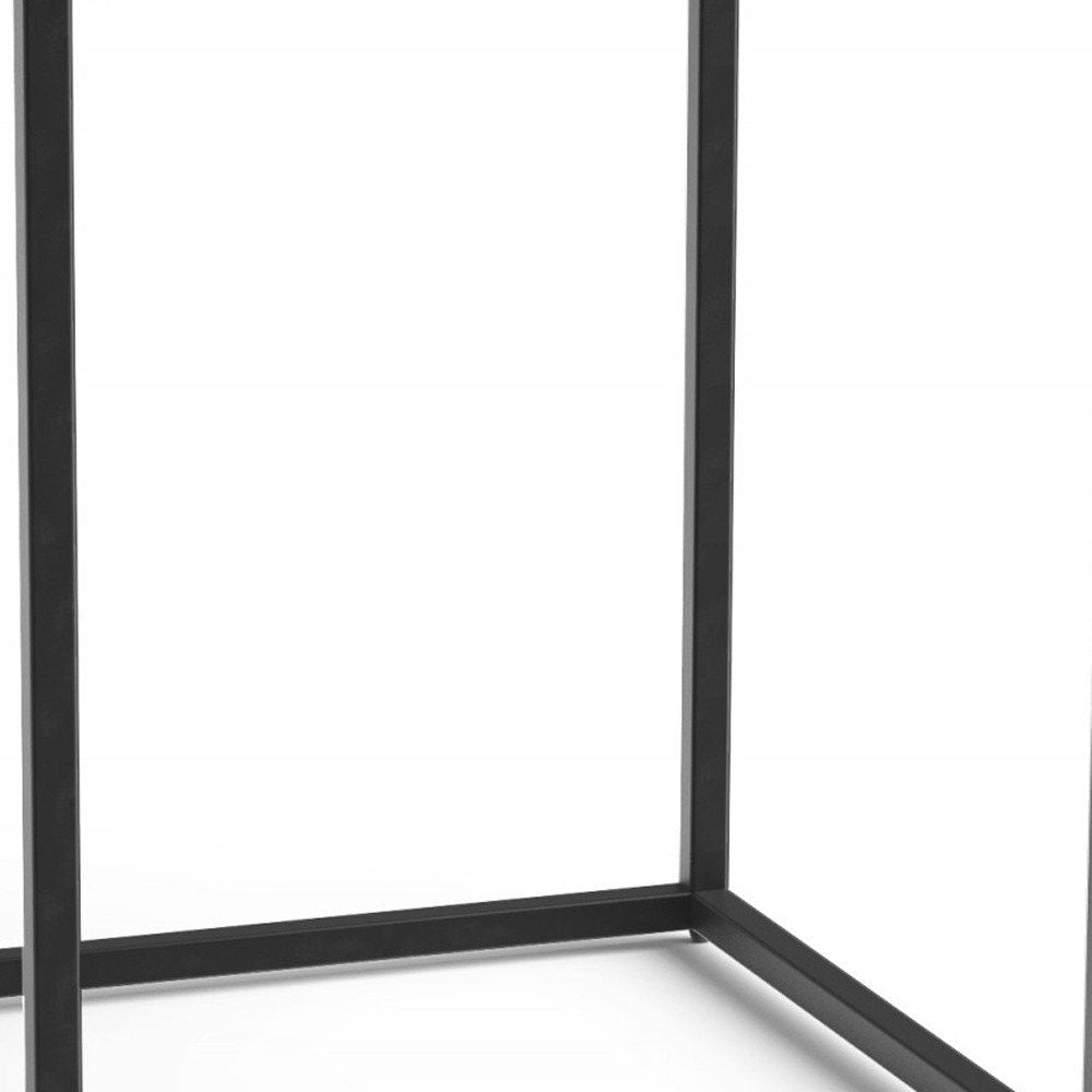 24" Black And Brown Solid Wood And Iron Square End Table HomeRoots