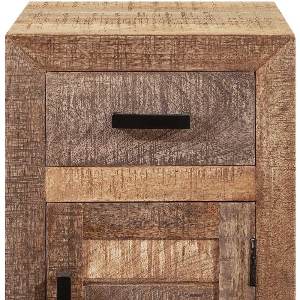 26" Brown Solid Wood Square End Table With Drawer HomeRoots