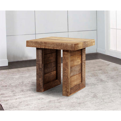 20" Brown Solid Wood Square End Table