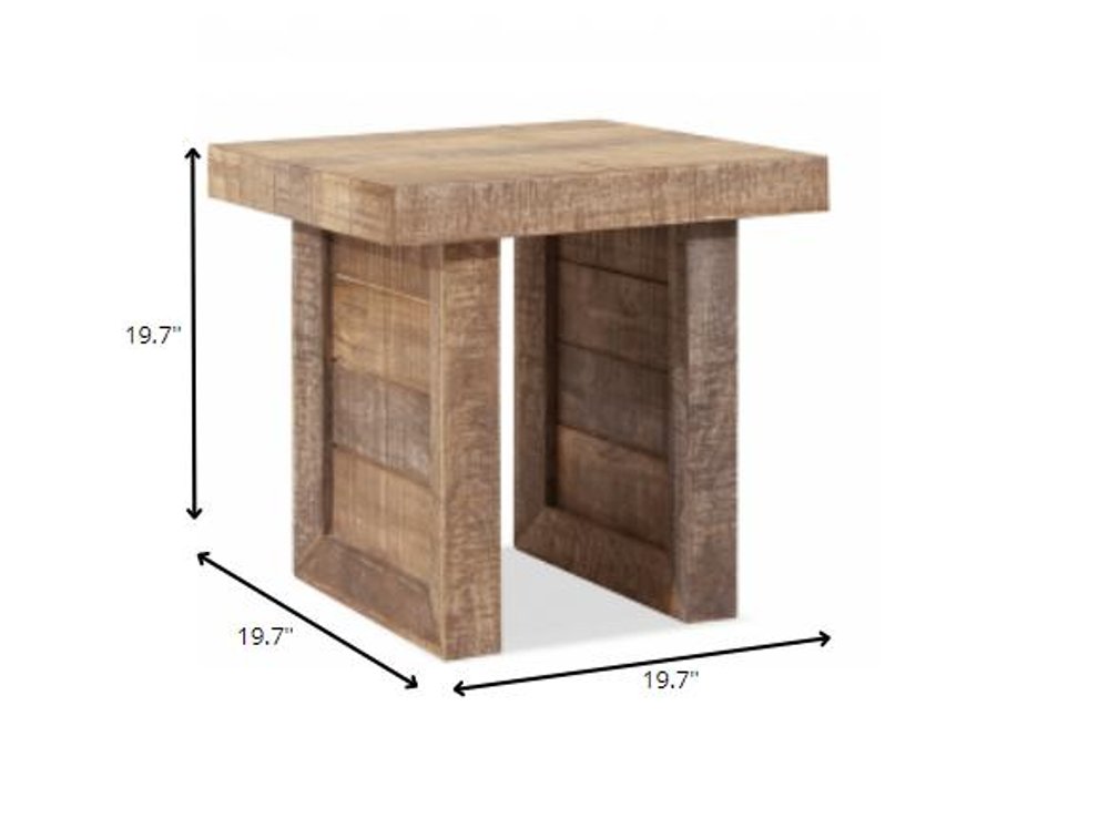 20" Brown Solid Wood Square End Table HomeRoots