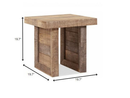 20" Brown Solid Wood Square End Table HomeRoots