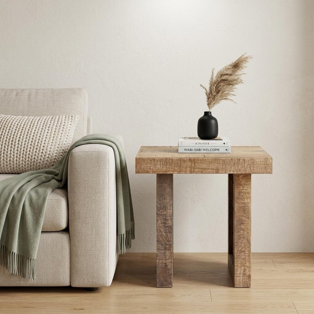 20" Brown Solid Wood Square End Table HomeRoots