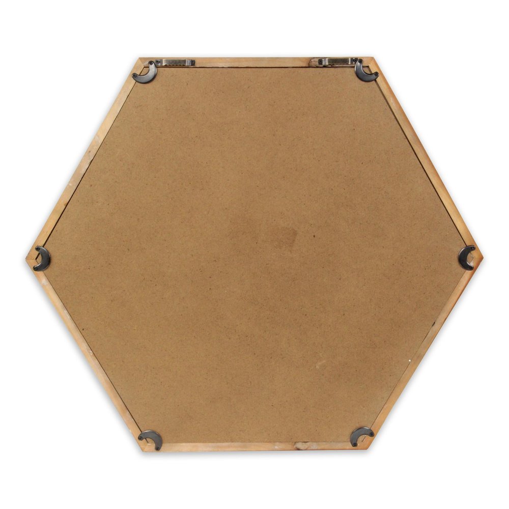 21" Brown Hexagon Wood Framed Accent Mirror HomeRoots