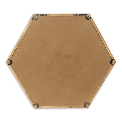 21" Brown Hexagon Wood Framed Accent Mirror HomeRoots