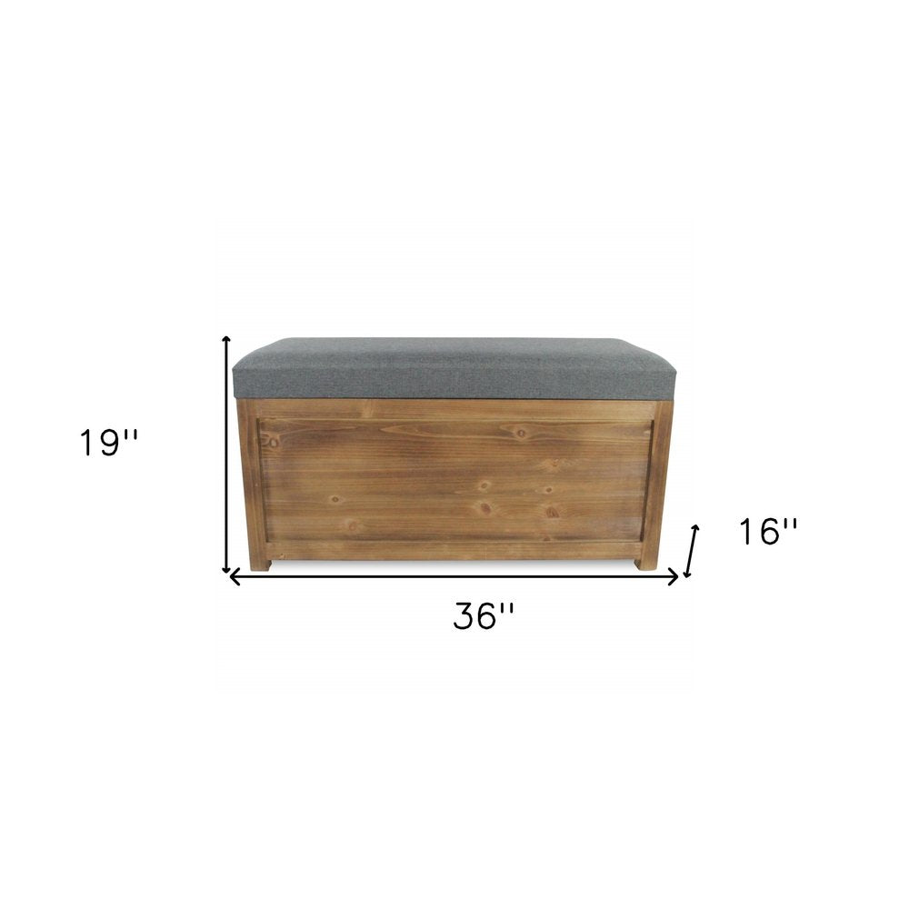 Set Of 2 Rectangular Gray Linen Fabric And Wood Storage Benches HomeRoots