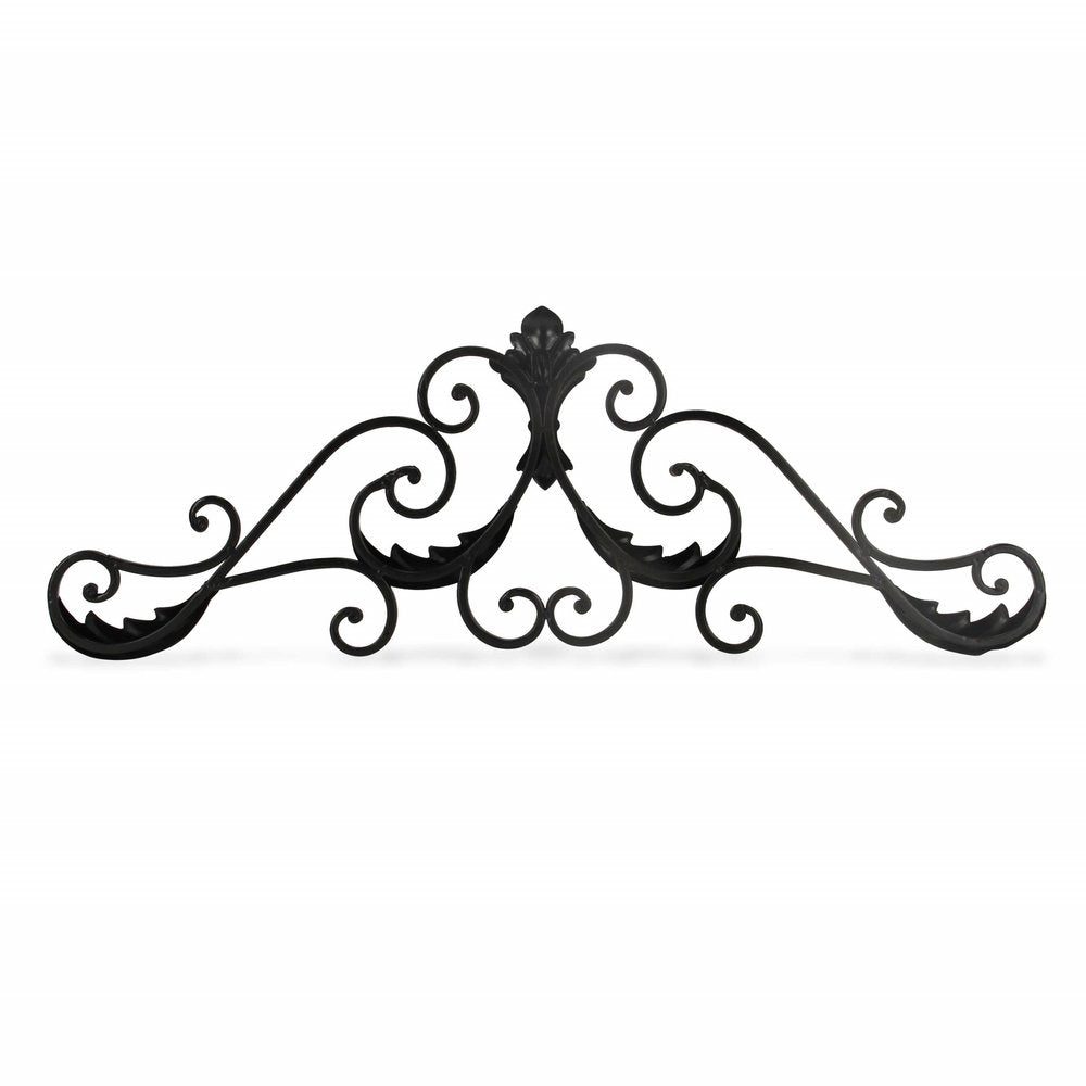 11" X 32" Brown Metal Rustic Scroll Hanging Dimensional Sculpture — view 4