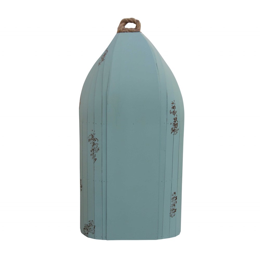 34" Aqua Blue Wood Canoe Hanging Shelf HomeRoots