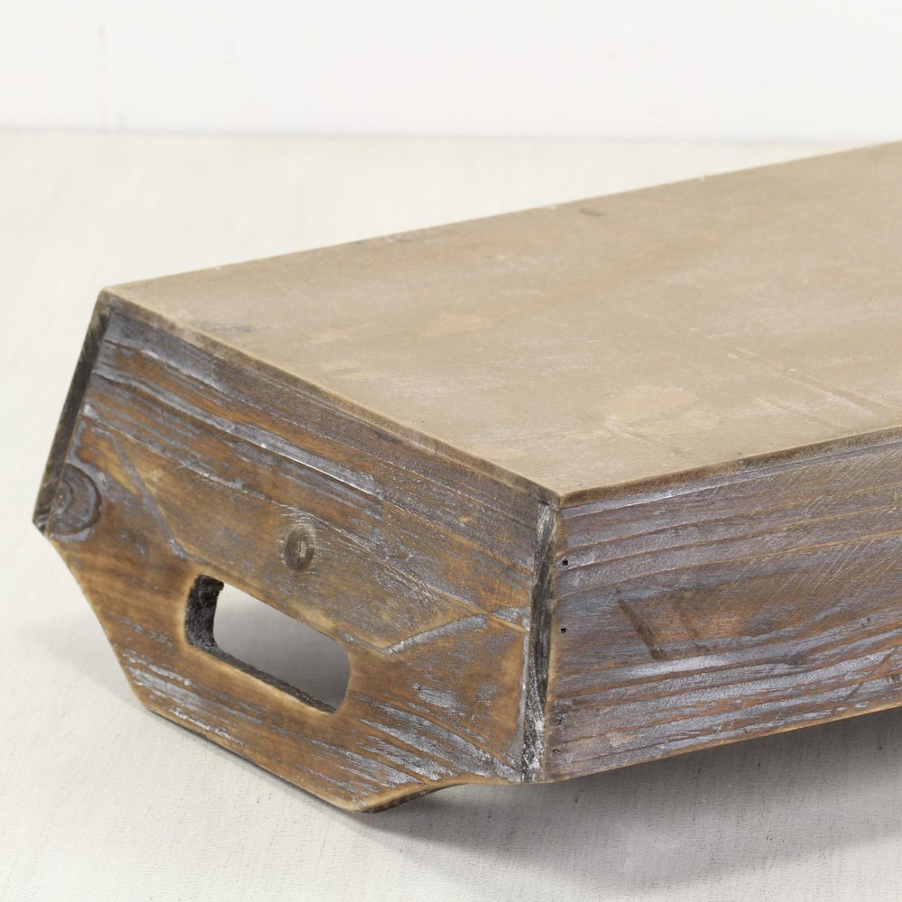 Dark Brown Finish Wood Serving Tray With Handles — view 8
