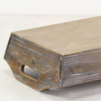 Dark Brown Finish Wood Serving Tray With Handles HomeRoots