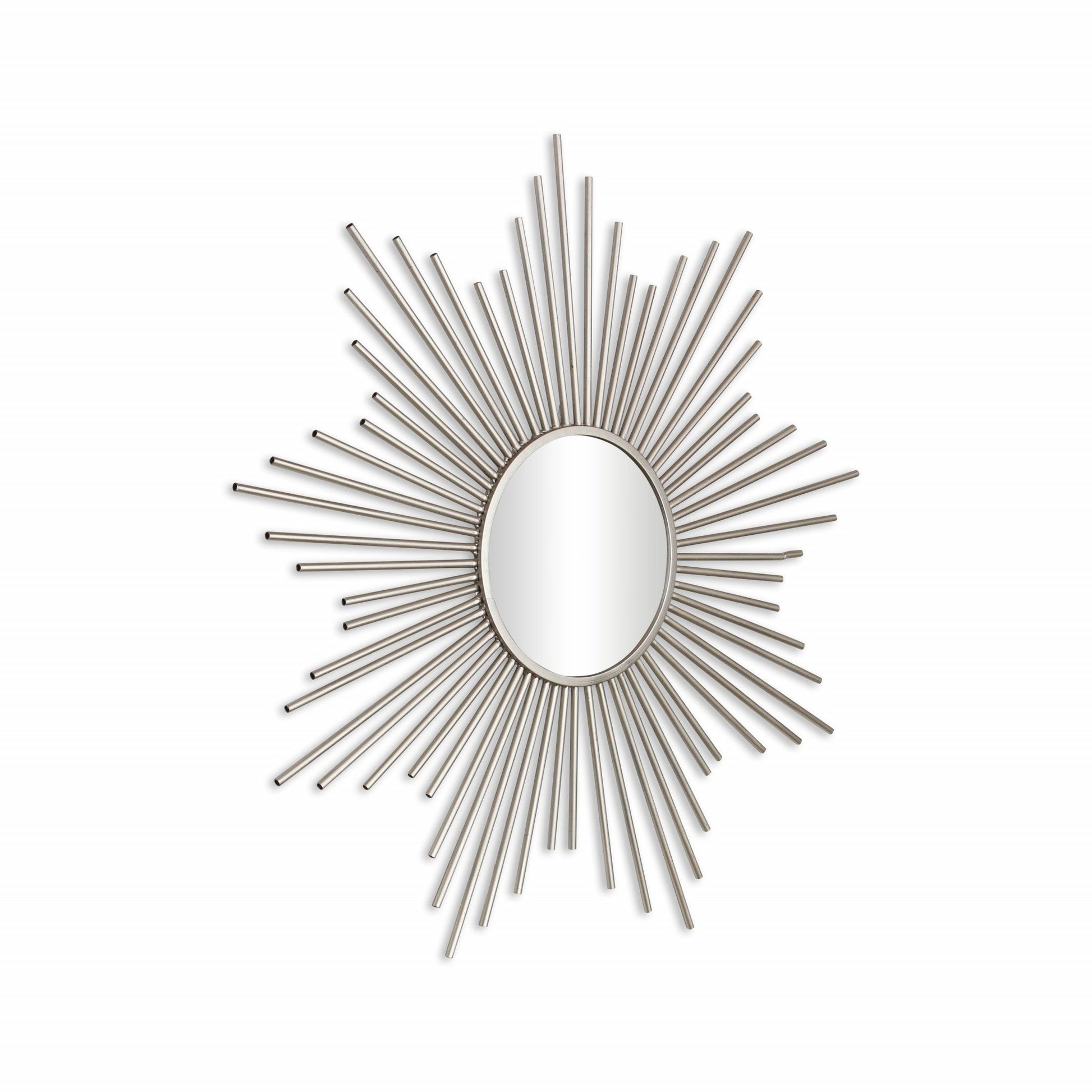 32" Silver Metal Sunburst Framed Accent Mirror HomeRoots