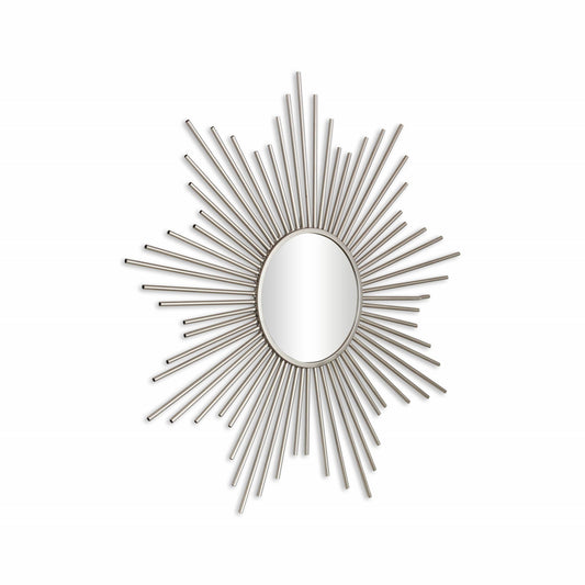 32" Silver Metal Sunburst Framed Accent Mirror HomeRoots