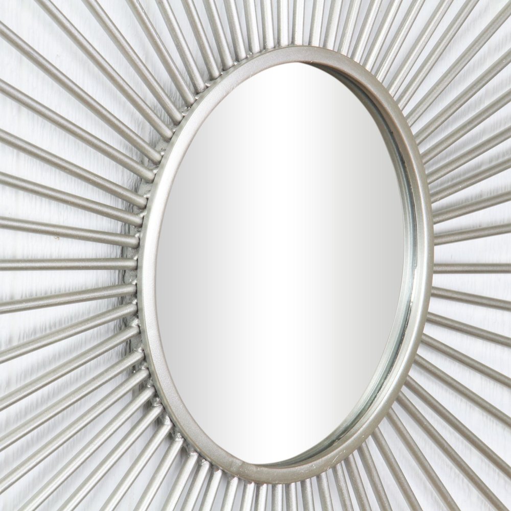 32" Silver Metal Sunburst Framed Accent Mirror HomeRoots