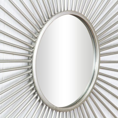 32" Silver Metal Sunburst Framed Accent Mirror HomeRoots