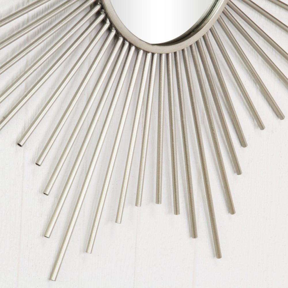 32" Silver Metal Sunburst Framed Accent Mirror HomeRoots