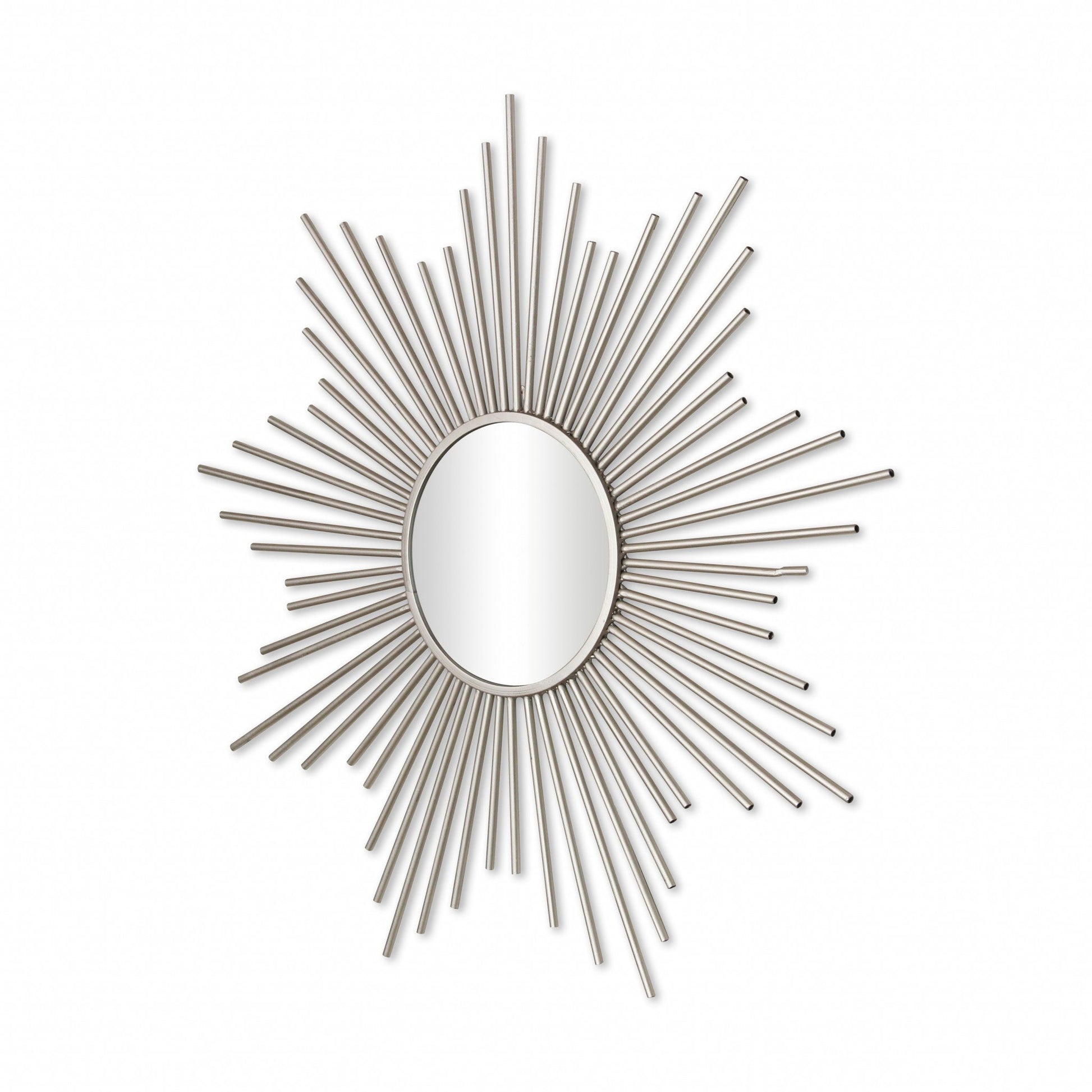 32" Silver Metal Sunburst Framed Accent Mirror HomeRoots