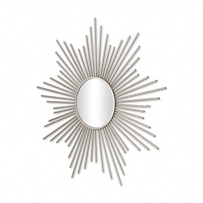 32" Silver Metal Sunburst Framed Accent Mirror HomeRoots