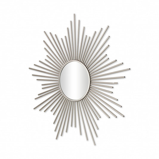 32" Silver Metal Sunburst Framed Accent Mirror HomeRoots