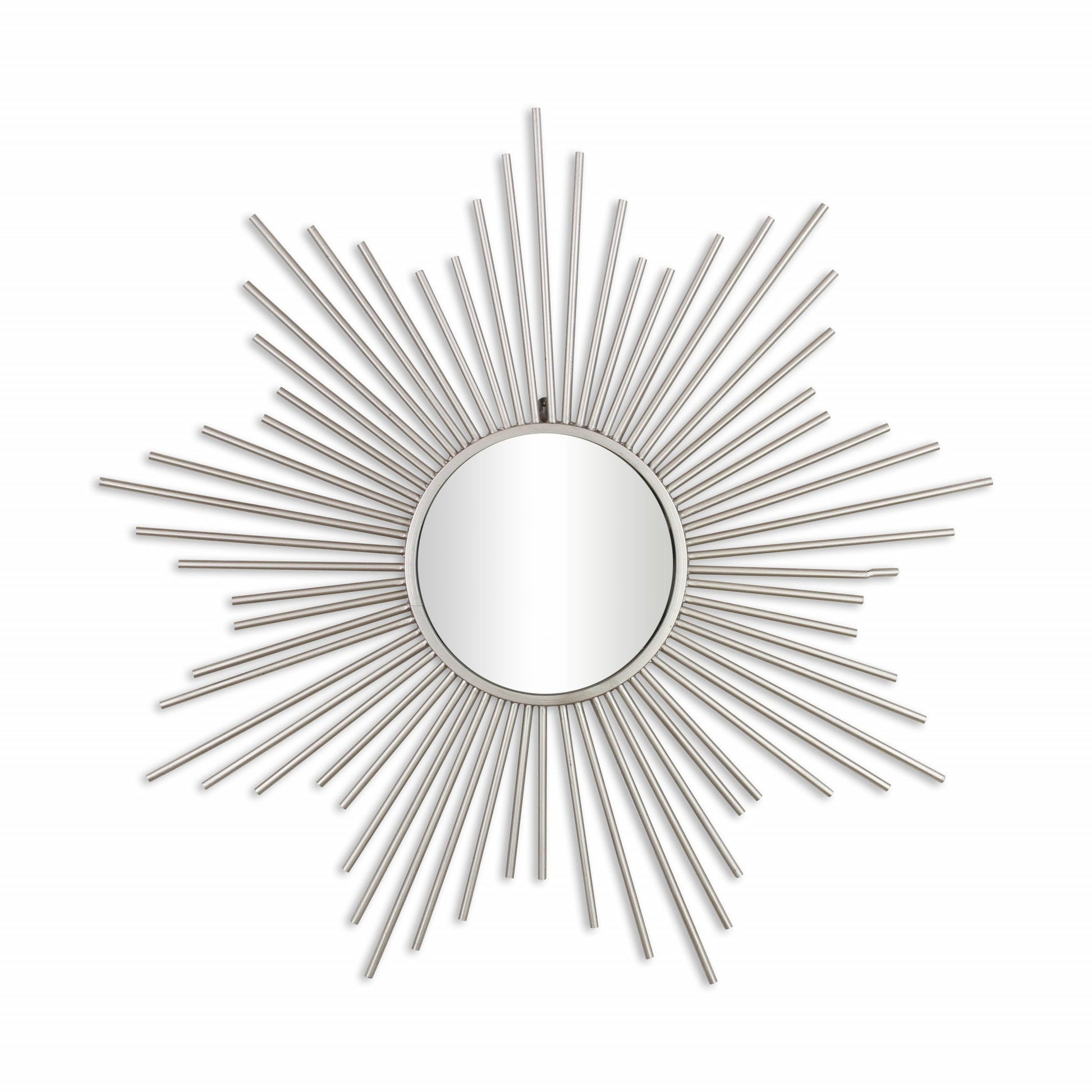 32" Silver Metal Sunburst Framed Accent Mirror HomeRoots