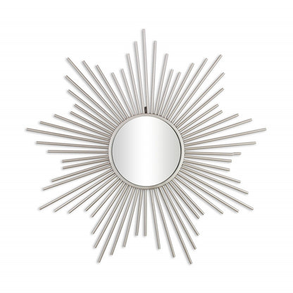 32" Silver Metal Sunburst Framed Accent Mirror HomeRoots