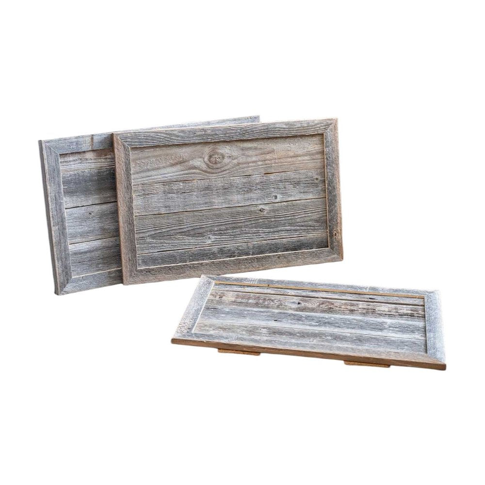 18" Gray Distressed Wood Christmas Tree Collar — view 3