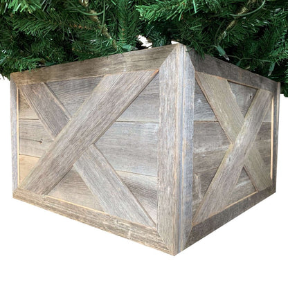 23" Thick Weathered Gray Christmas Tree Collar HomeRoots