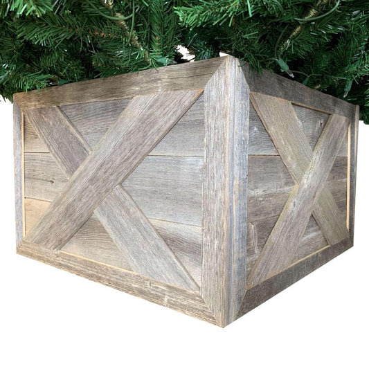 23" Thick Weathered Gray Christmas Tree Collar HomeRoots