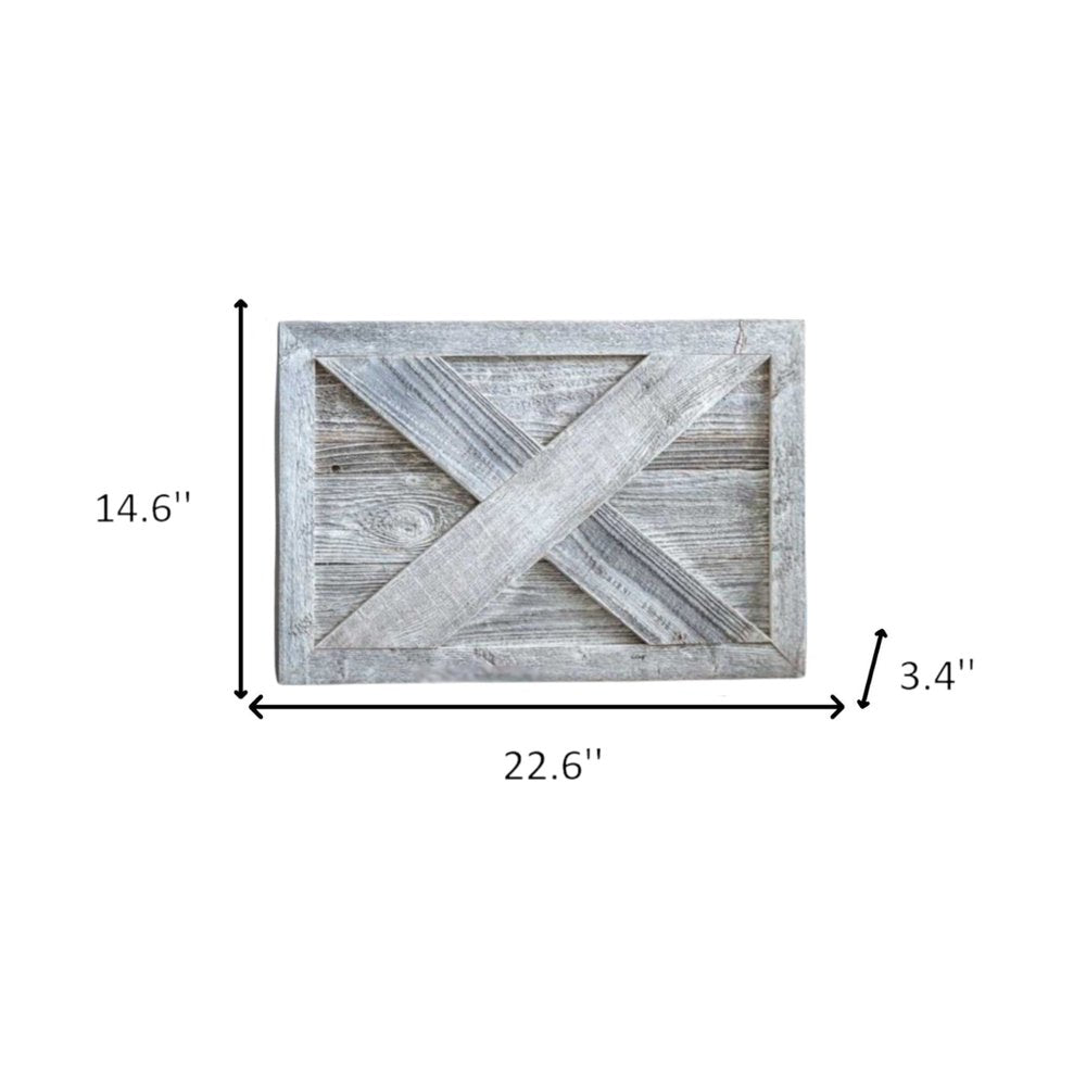 23" Natural Weathered Gray Whitewash Christmas Tree Collar HomeRoots