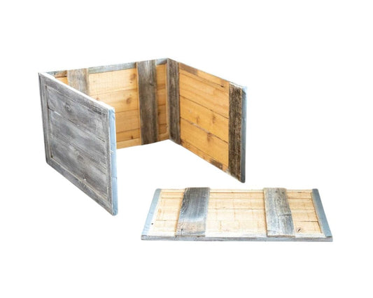 23" Gray White Wash Plank Christmas Tree Collar HomeRoots