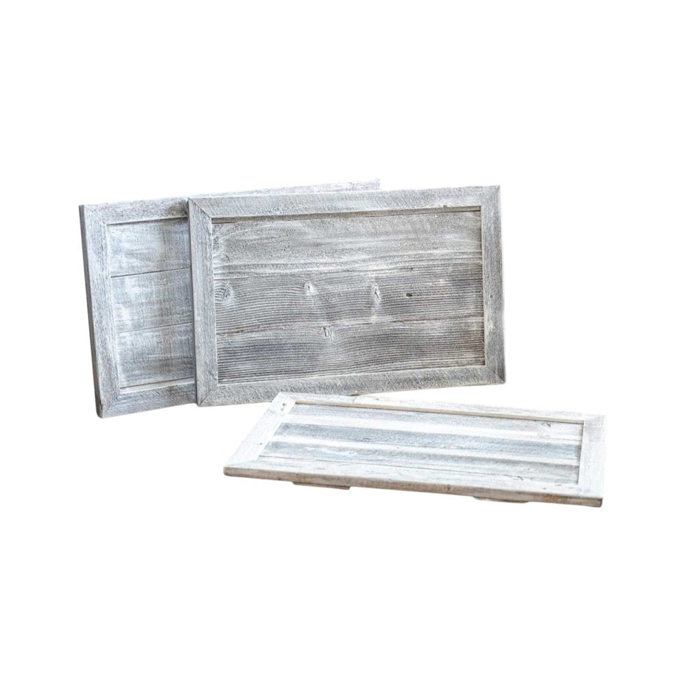 23" Gray White Wash Plank Christmas Tree Collar HomeRoots