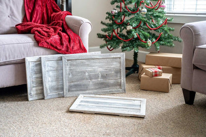 23" Gray White Wash Plank Christmas Tree Collar HomeRoots