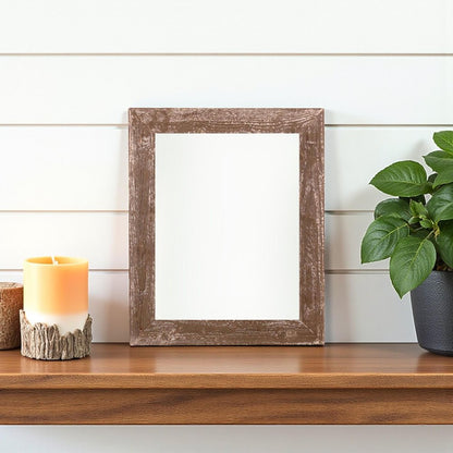 10" x 10" Brown Wood Tabletop Picture Frame HomeRoots