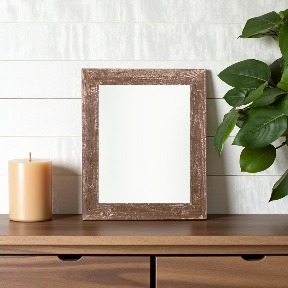 8" x 8" Brown Reclaimed Wood Tabletop Picture Frame HomeRoots
