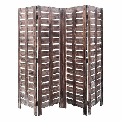 72" Brown Folding Four Panel Screen Room Divider HomeRoots
