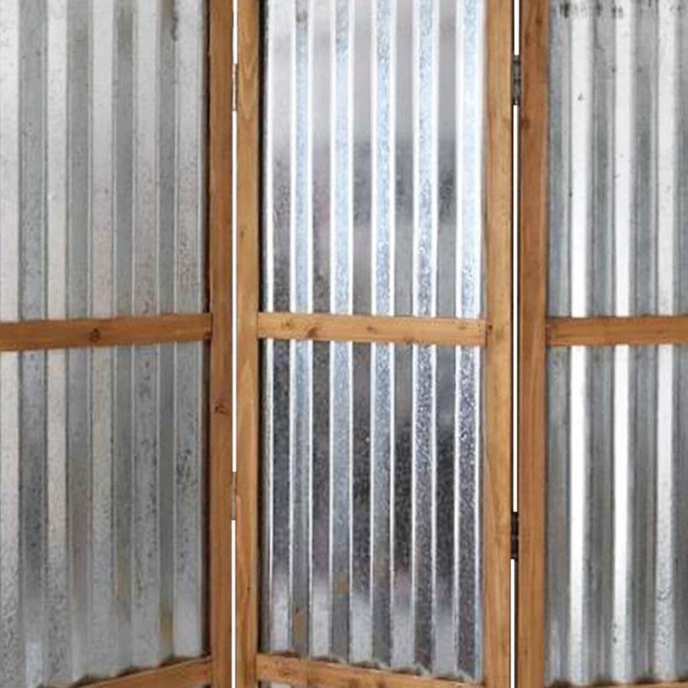 72" Brown Folding Three Panel Screen Room Divider HomeRoots