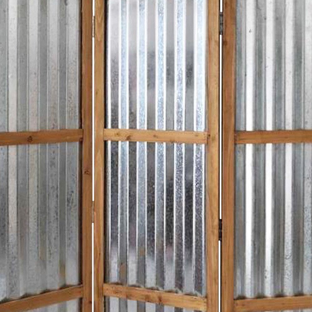 72" Brown Folding Three Panel Screen Room Divider HomeRoots