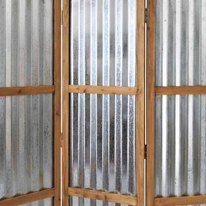 72" Brown Folding Three Panel Screen Room Divider HomeRoots