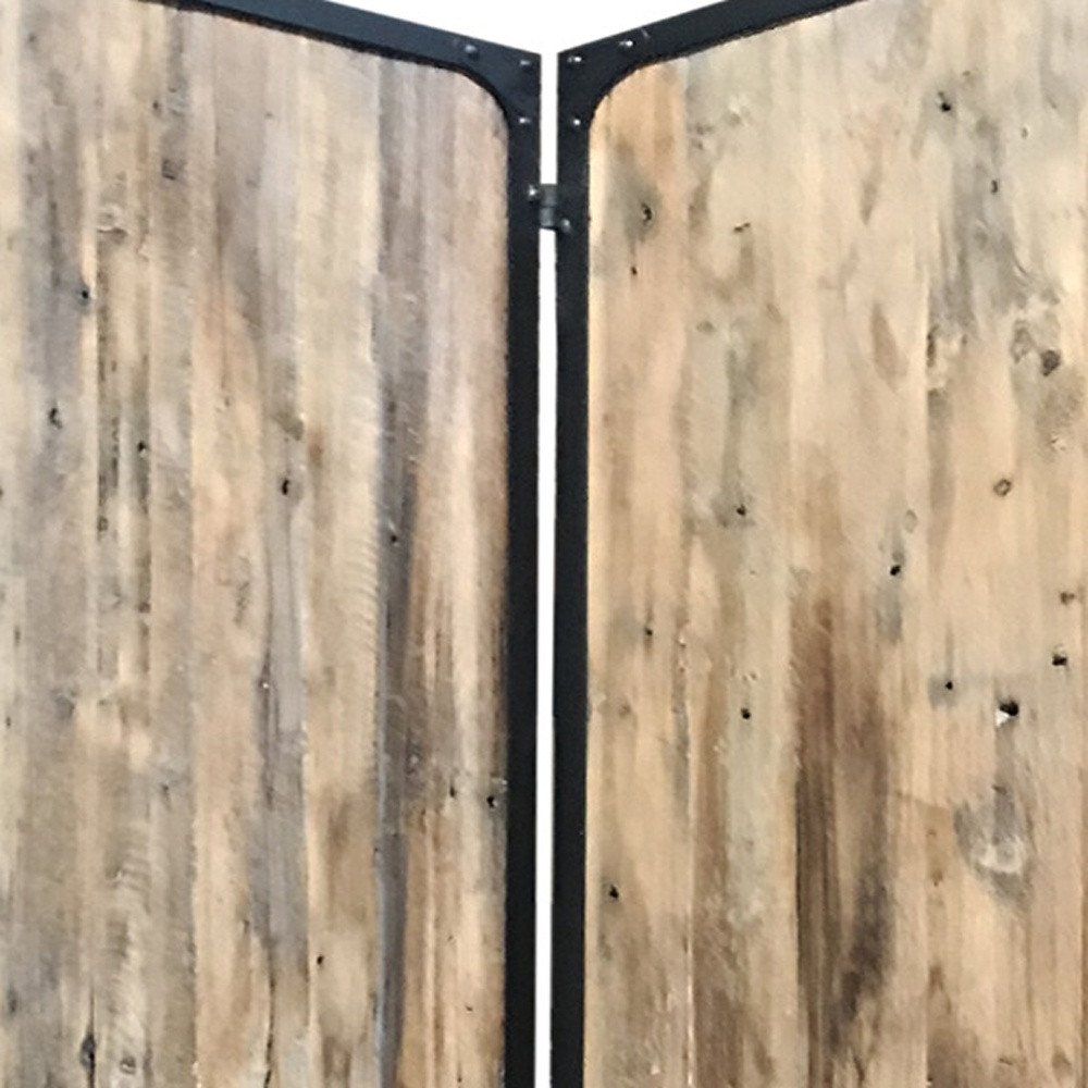 84" Brown Solid Wood Folding Four Panel Screen Room Divider HomeRoots