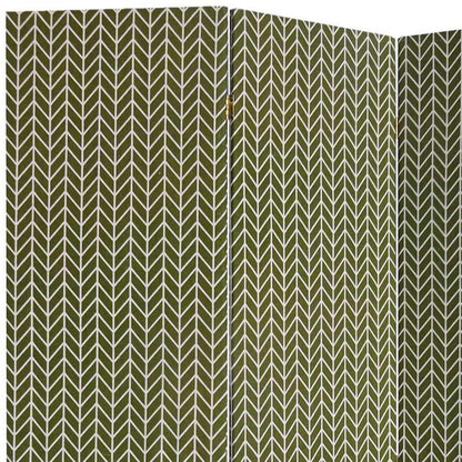 71" Green Fabric Folding Three Panel Screen Room Divider HomeRoots