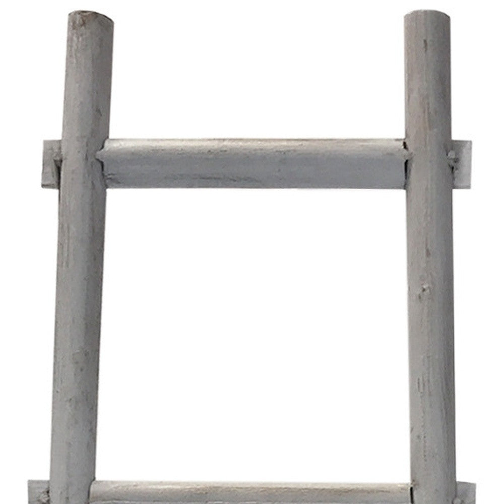 59" X 18" X 2" Grey Decorative Ladder Shelve