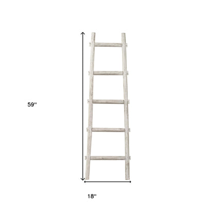 59" X 18" X 2" Grey Decorative Ladder Shelve