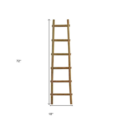 72" X 18"X 2" Brown Decorative Ladder Shelve HomeRoots