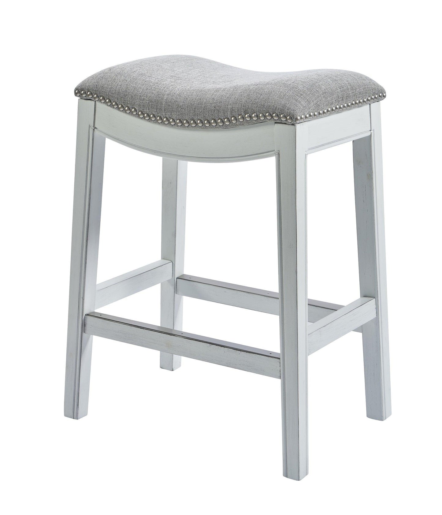 31" White Finished Solid Wood Bar Stool - FurniFindUSA