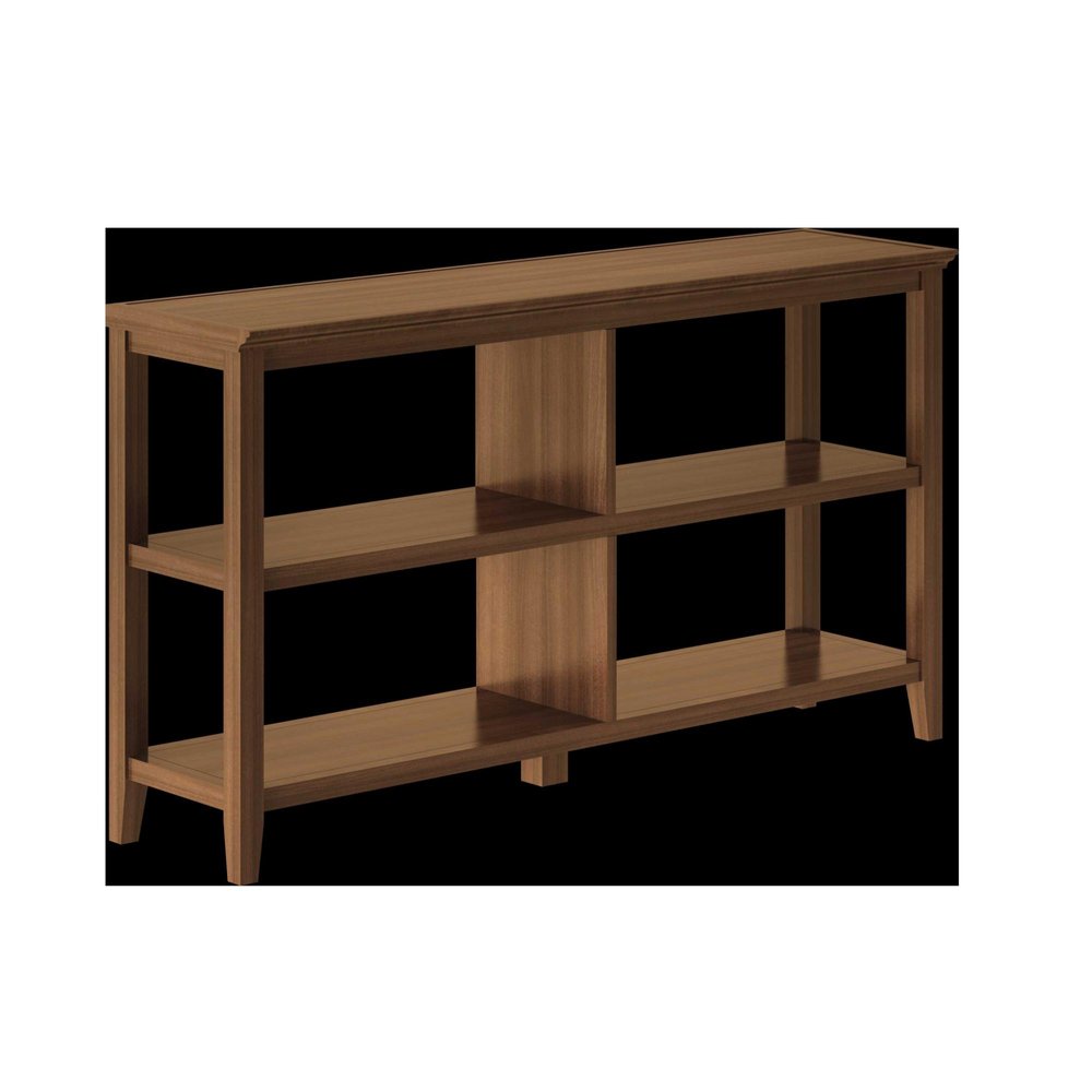 Brown Solid Wood Double Bookcase HomeRoots