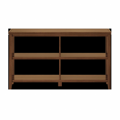 Brown Solid Wood Double Bookcase