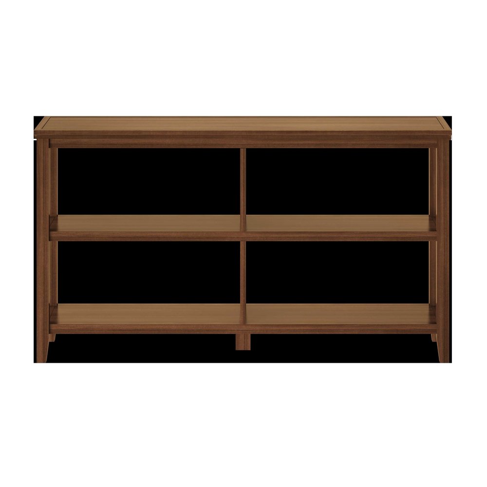 Brown Solid Wood Double Bookcase HomeRoots