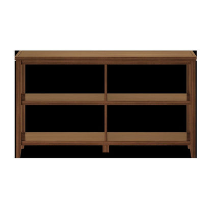 Brown Solid Wood Double Bookcase HomeRoots